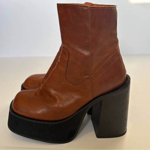 kaltur Shoes - Women’s Kaltur Brown leather Platform Ankle Boots, S 39